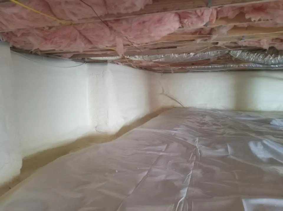Crawl space encapsulation with closed-cell spray foam for Spray Foam Roofing in Marvin
